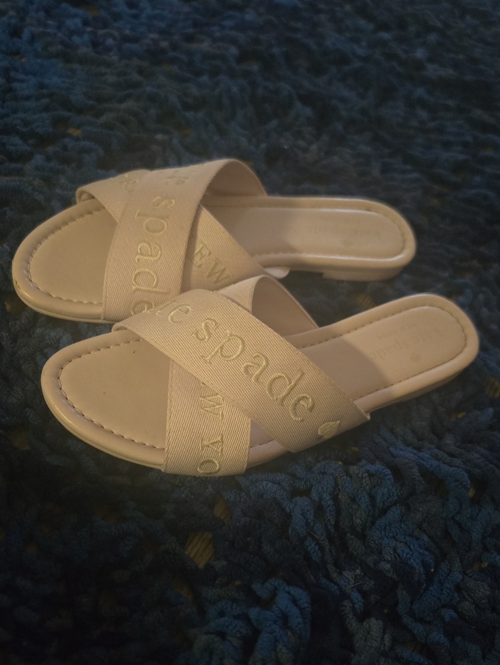 kate spade Blush Pink Crisscross Slide Sandals
